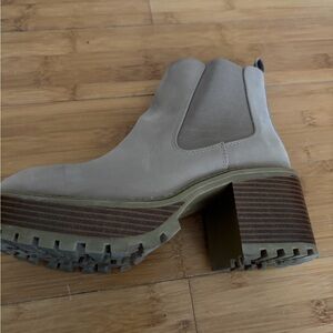 MIA Taupe Chunky Heel Ankle Boots